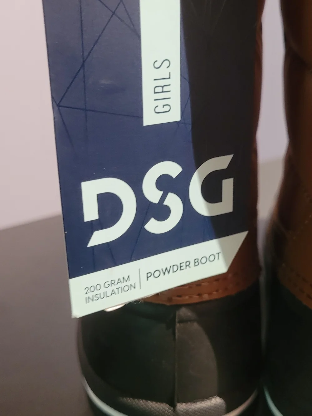 DSG Girl's Winter Lace-Up Boots - Tan & Black Size 1 NWT